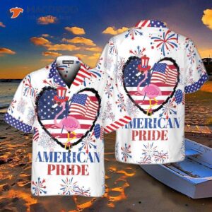 independence day american pride flamingo usa flag heart and top hat hawaiian shirts 0