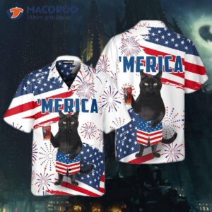 independence day fourth of july black cats american flags and hawaiian shirts 0