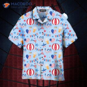 independence day fourth of july ice cream and ball pattern hawaiian shirts 1