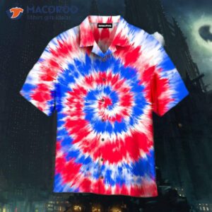 independence day fourth of july tie dye american flag pattern hawaiian shirts 1