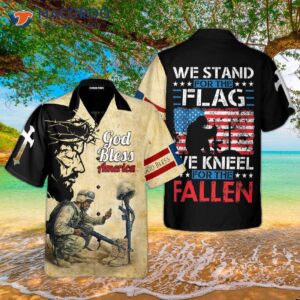 Independence Day, The Fourth Of July, God Bless American Veterans! Hawaiian Shirts.