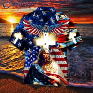 independence day the fourth of july jesus bless america flag hawaiian shirts 0