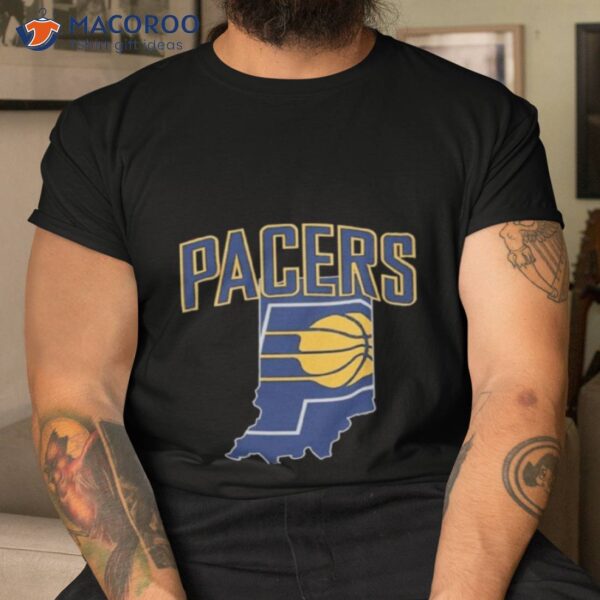 Indiana Pacers Basketball Map Logo 2023 Shirt