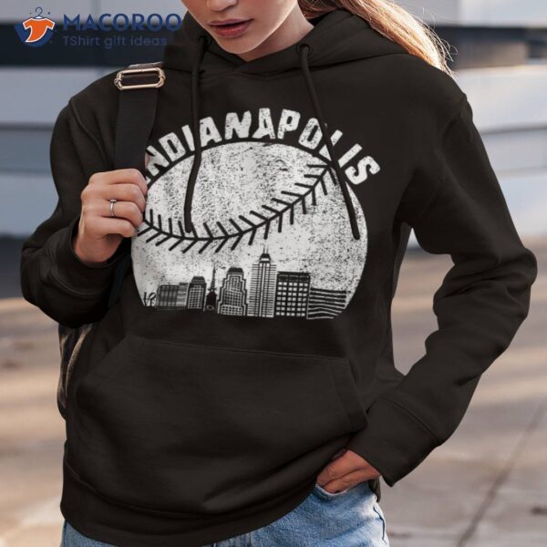 Indianapolis Skyline Baseball Fan Vintage Indiana Shirt
