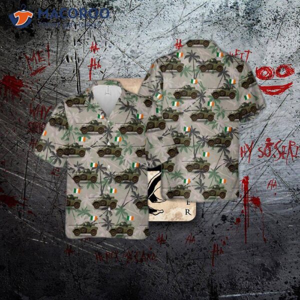 Irish Army Panhard Aml-20 Armored Car Hawaiian Shirt