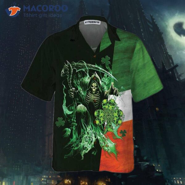 Irish Grim Reaper Hawaiian Shirt, St. Patrick’s Day Cool Gift