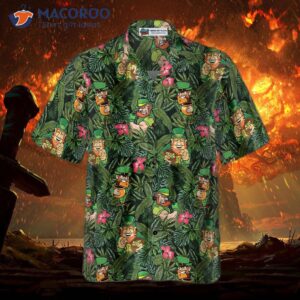 irish leprechaun s tropical hawaiian shirt 2