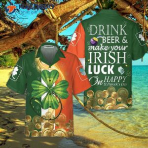 irish luck on st patrick s day hawaiian shirt cool gift 0