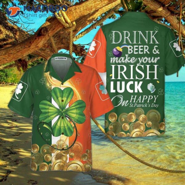 “irish Luck On St. Patrick’s Day Hawaiian Shirt, Cool Gift”