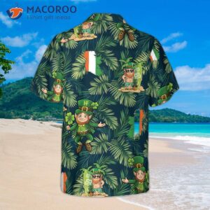irish people are proud of their leprechaun themed tropical hawaiian shirt 1