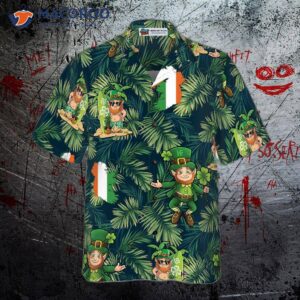 irish people are proud of their leprechaun themed tropical hawaiian shirt 2