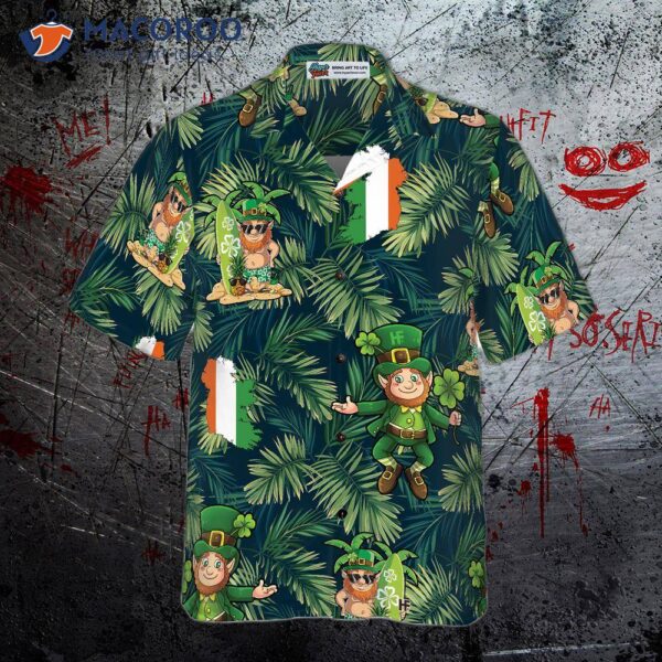 Irish People Are Proud Of Their Leprechaun-themed Tropical Hawaiian Shirt.