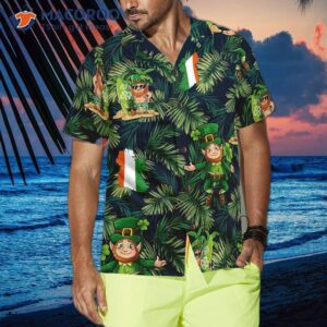 irish people are proud of their leprechaun themed tropical hawaiian shirt 3