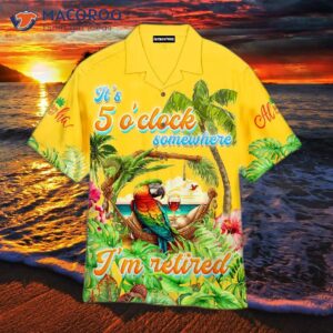 It’s 5 O’clock Somewhere, So Put On Your Parrot Yellow Tropical Hawaiian Shirts!