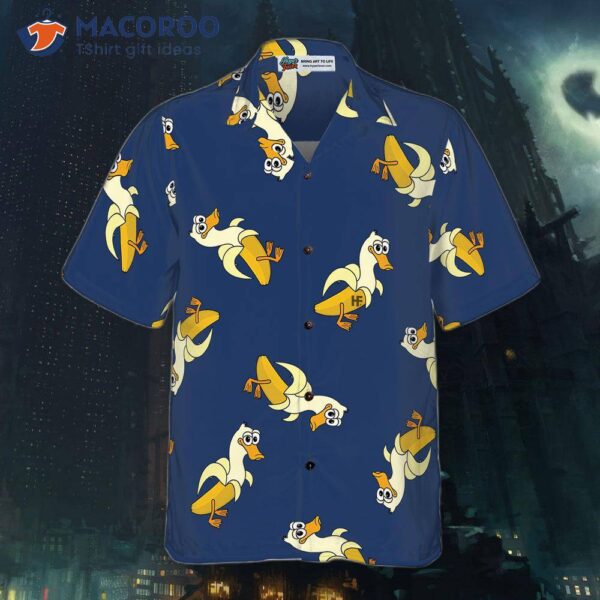 It’s Just A Hawaiian Shirt With Banana And Duck Pattern.