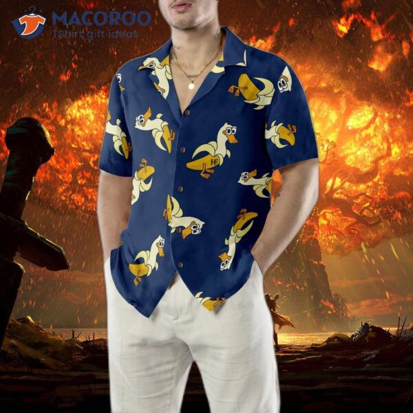 It’s Just A Hawaiian Shirt With Banana And Duck Pattern.