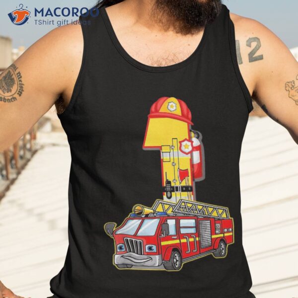 It’s My 1st Birthday Boy Fire Truck 1 Toddler Firefighter Shirt