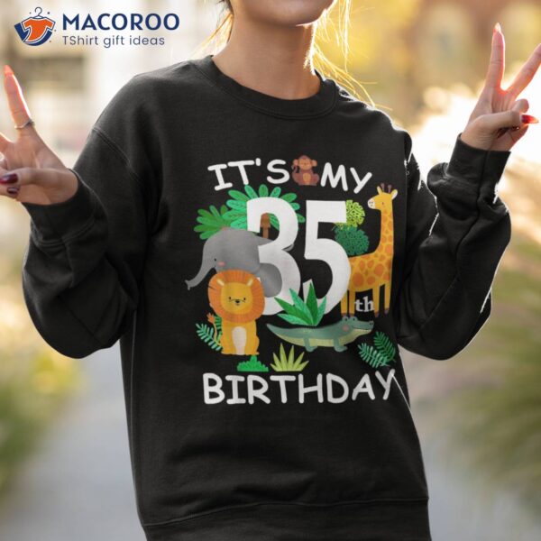 It’s My 35th Birthday Zoo Animal Happy B-day 35 Year Old Shirt