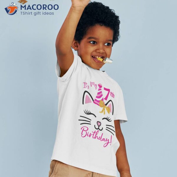 It’s My 7th Birthday Girl Funny Cat 7 Year Old Shirt