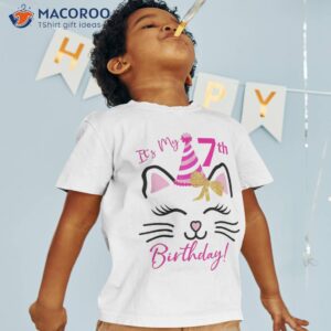 It’s My 7th Birthday Girl Funny Cat 7 Year Old Shirt