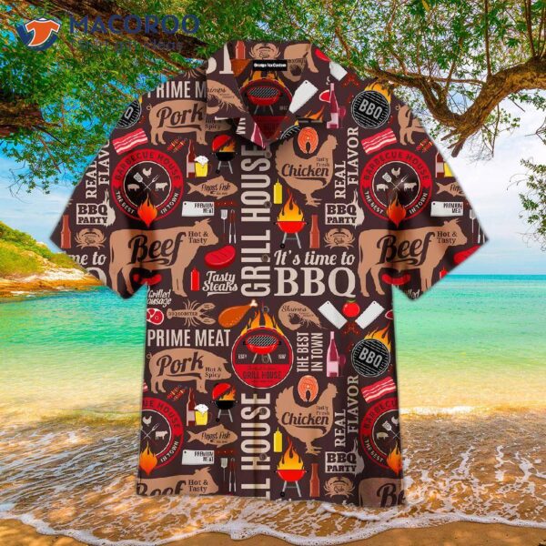 It’s Time To Have A Bbq Grill Party With Pattern Of Hawaiian Shirts!