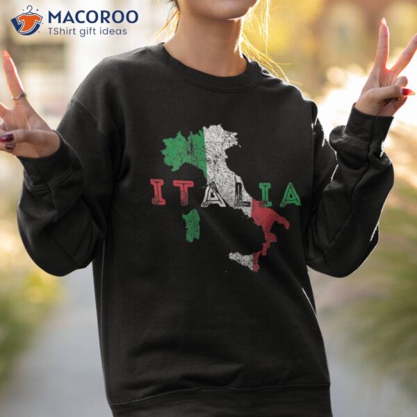 Italy Map And Flag Souvenir – Distressed Italia Shirt