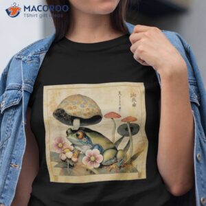 Japanese Style Aesthetic Frog Lovers Mushrooms Floral Shirt