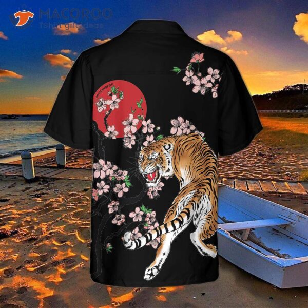 Japanese Tiger Sakura Shirt For Hawaiian