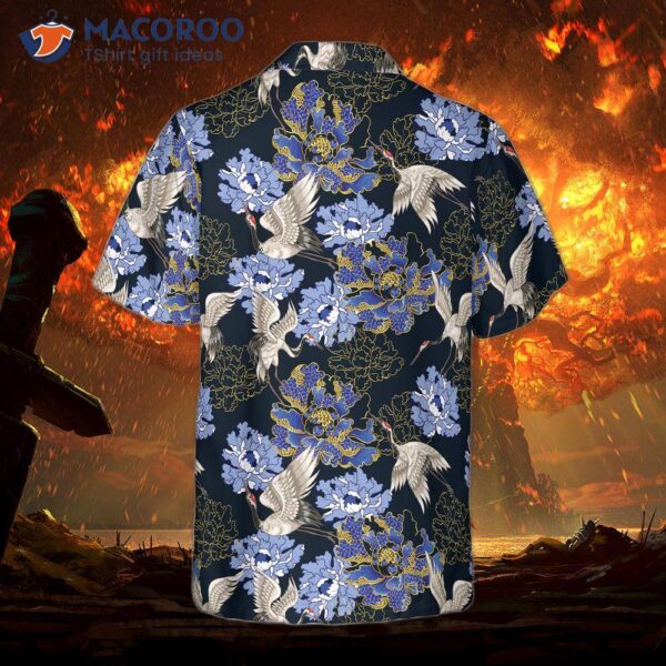 Japanese White Crane Hawaiian Shirt