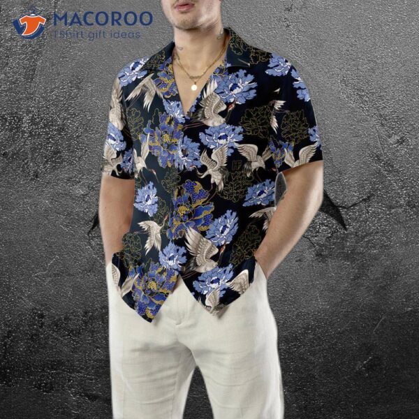 Japanese White Crane Hawaiian Shirt