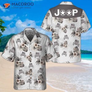 jeep and hibiscus pattern hawaiian shirt tropical shirt for 0