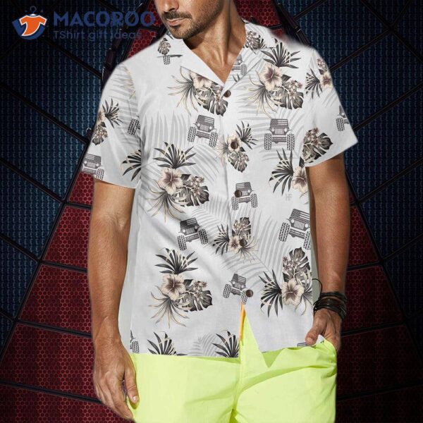 Jeep And Hibiscus Pattern Hawaiian Shirt, Tropical Shirt For