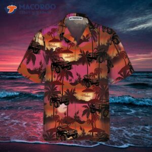 jeep tropical sunset pattern hawaiian shirt retro vibe beach shirt for 2