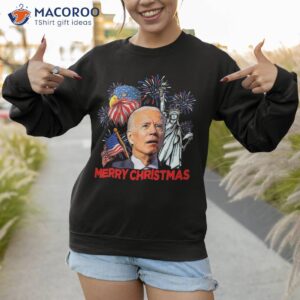 joe biden confused patriotic merry christmas for 4th of july shirt sweatshirt