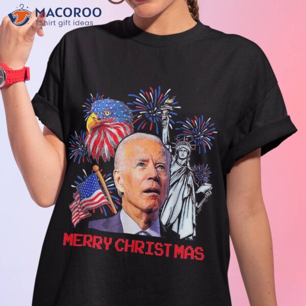 Joe Biden Confused Patriotic Merry Christmas For 4th Of July Shirt