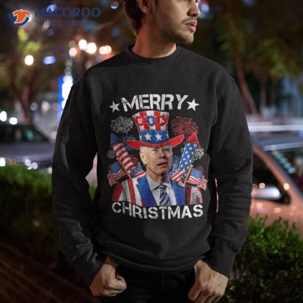 Joe Biden Merry Christmas 4th Of July Funny Fourth Shirt