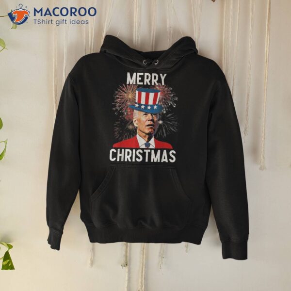 Joe Biden Xmas Merry Christmas For Funny 4th Of July Shirt