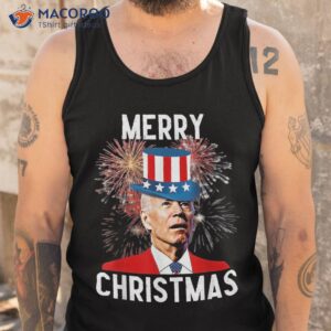 joe biden xmas merry christmas for funny 4th of july shirt tank top