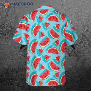 juicy watermelon seamless pattern hawaiian shirt blue print shirt for amp 1