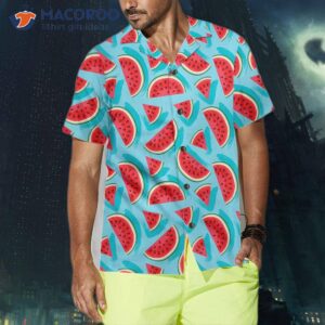 juicy watermelon seamless pattern hawaiian shirt blue print shirt for amp 3