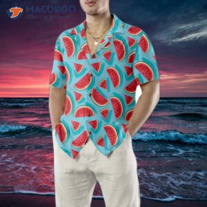 juicy watermelon seamless pattern hawaiian shirt blue print shirt for amp 4