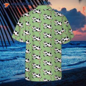 jumping cow hawaiian shirt shirt for and funny print 1