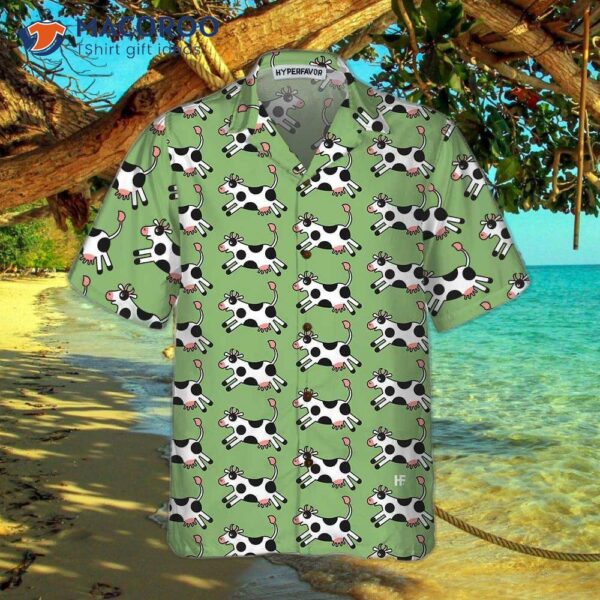 Jumping Cow Hawaiian Shirt, Shirt For And , Funny Print