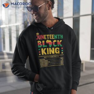 Juneteenth Black King Nutrition Facts Melanin Matching Dad Shirt