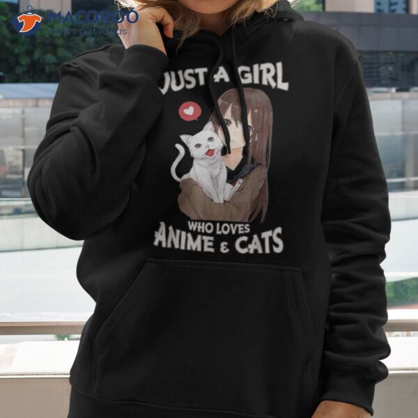 Just A Girl Who Loves Anime & Cats Cute Gifts For Teen Girls Shirt