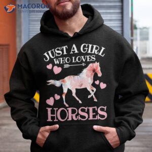 just a girl who loves horses teen girls horse lover shirt hoodie