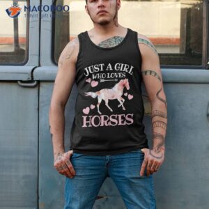 just a girl who loves horses teen girls horse lover shirt tank top 2