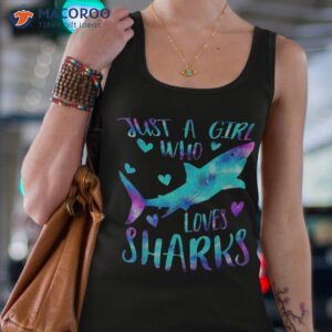 just a girl who loves sharks galaxy shark lover theme girls shirt tank top 4