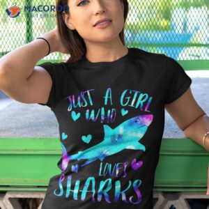 just a girl who loves sharks galaxy shark lover theme girls shirt tshirt 1