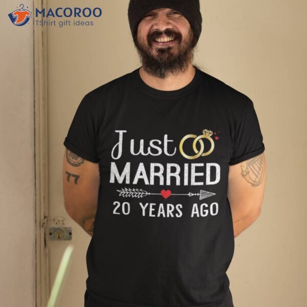 Just Married 20 Years Ago Funny Couple 20th Anniversary Shirt